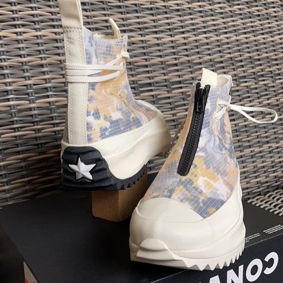 Converse Chuck Taylor All Star Run Star Hi Egret/White/Black Mens Washed Florals - Picture 10 of 16